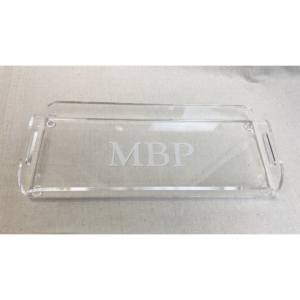 Acrylic Serving Tray Monogrammed MBP NEW